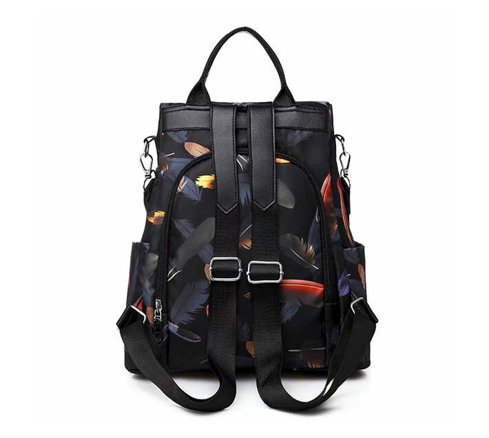 Ladies 3Way WaterResistant AntiTheft Backpack Feathered Beauty Makro