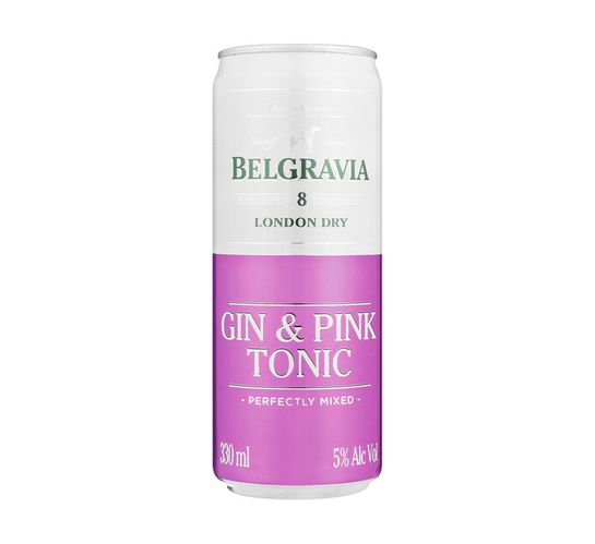 Belgravia Gin and Pink Tonic (6 x 330ML)
