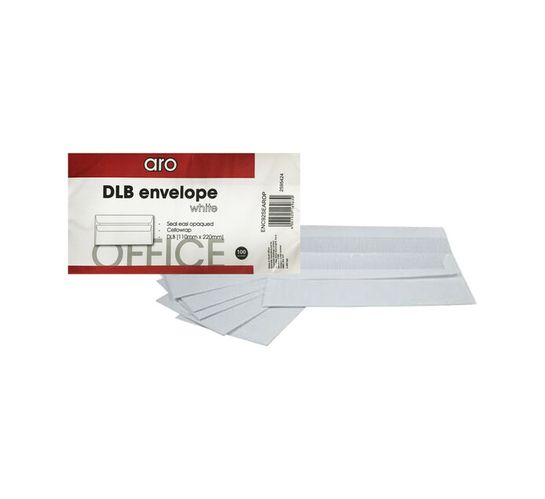 ARO DL Banker Seal Easi White Envelopes 100-Pack 