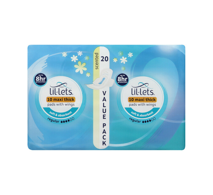 Lil-lets Maxi Pads Regular Unscented (10's x 4)