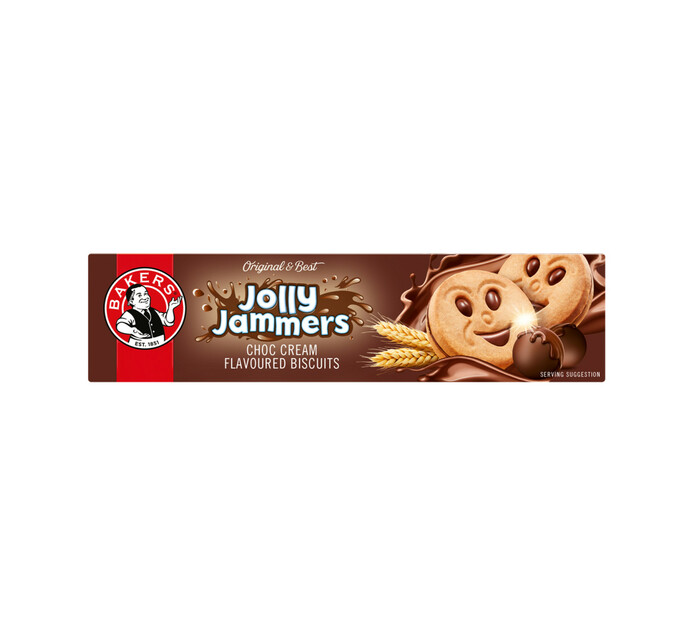 Bakers Jolly Jammers Biscuit Choc Cream (12 x 200g) Fancy Sweet