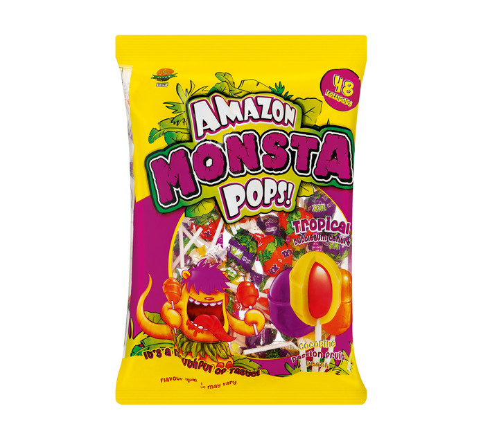 Amazon Monsta Pops Lollipops Tropical (1 x 48's) Makro