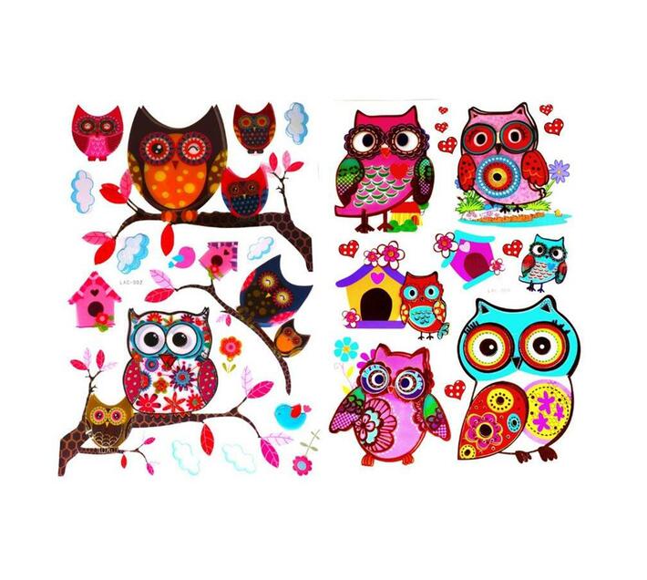 Kids 5D Wall Art Stickers Sheet Owl 2Pack Bundle Option 3 Makro