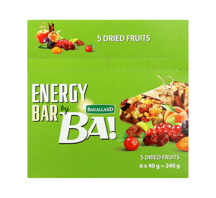 Bakalland Energy Bars 5 Mix Fruits (1 x 6's)