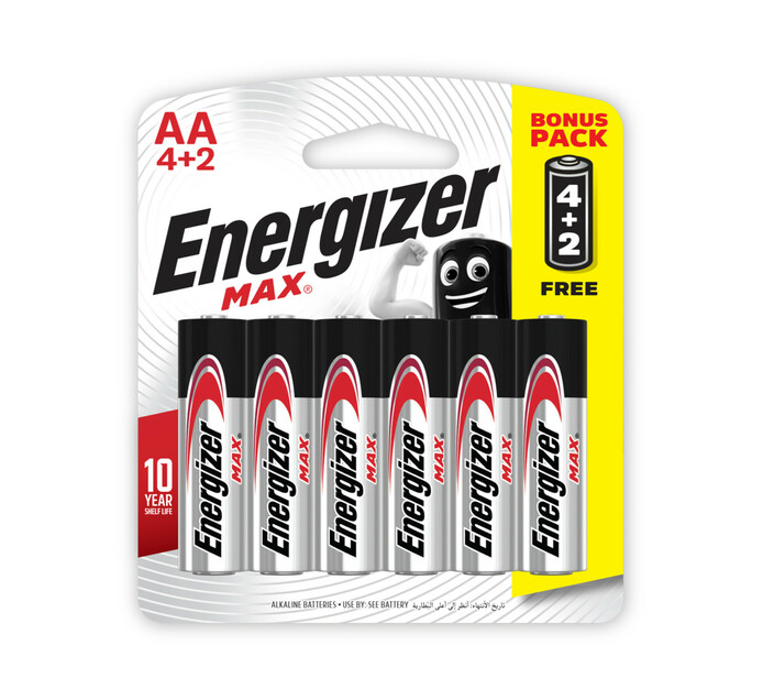 Energizer Max AA Alkaline Batteries 6Pack Alkaline Batteries