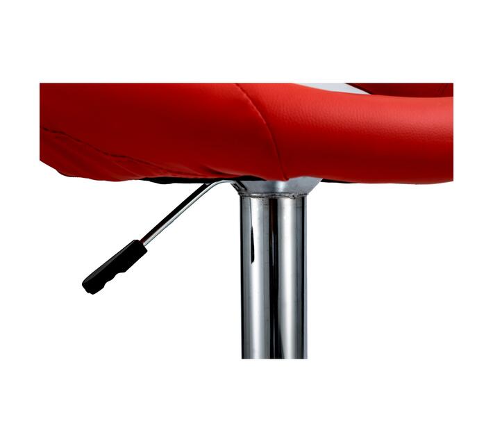 Round Chrome Base Kitchen/Bar Stool Red Makro