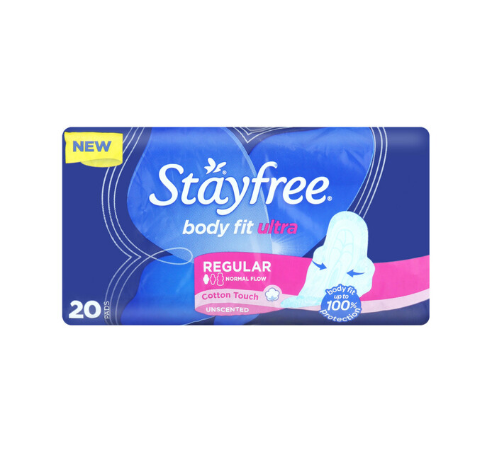 Stayfree Ultra Thin Body Fit Pads Regular Unscented (1 x 20's) Makro