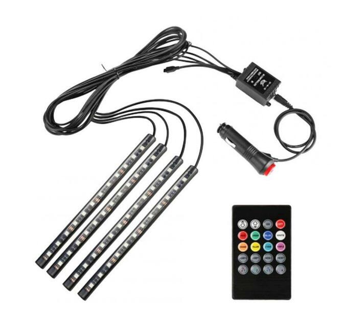 RGB Car Atmosphere Strip Light With Wireless Remote Control 9 LED
