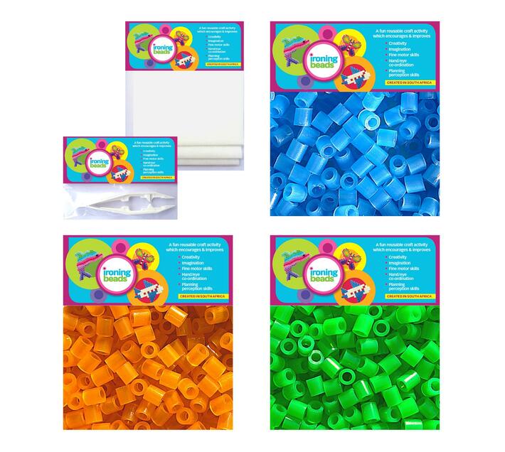 Ironing Beads Glow Bead Colour Mix 9000 Beads (3 x 3000 Pkts) Makro