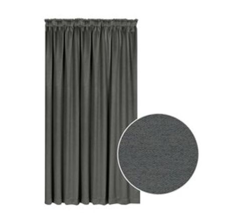 Cq Classic Collection 230 x 218 cm Sienna Taped Curtain Smoke 
