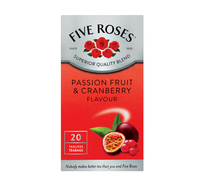 Five Roses Teabags Passion Fruit And Cranberry (12 x 20's) Makro