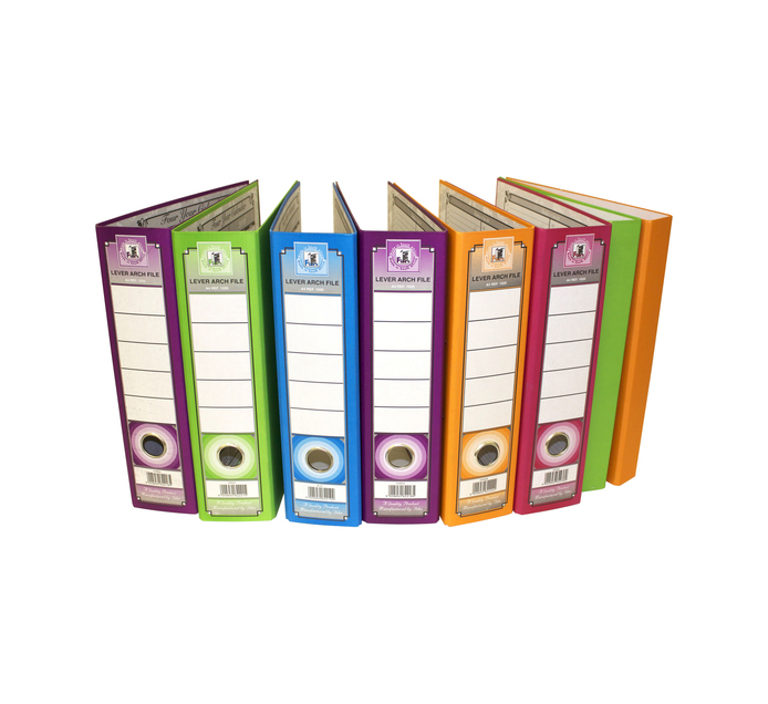 FILES Lever Arch File 6Pack + 2 Ring Binders Lever Arch Files
