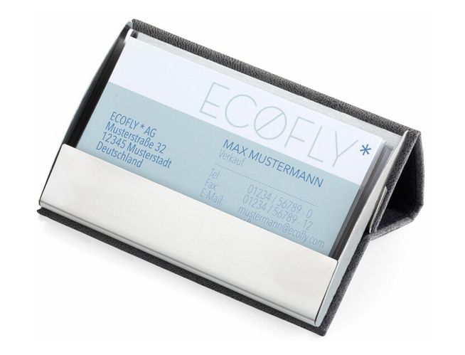 Troika Business or Credit Card Case and Stand CARD STAND Dark Grey