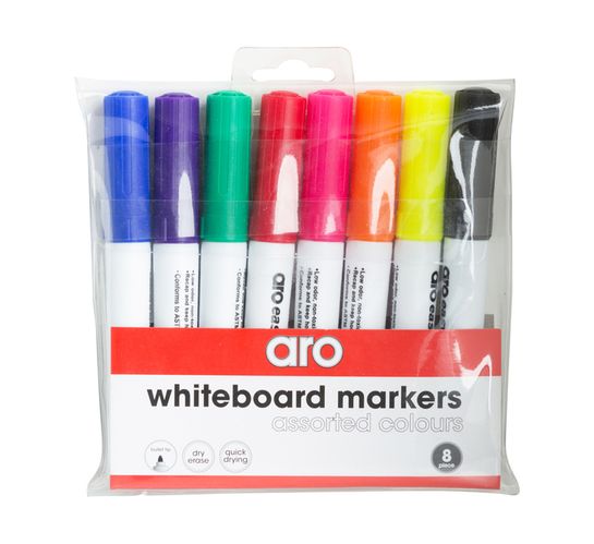 ARO Whiteboard Markers Bullet Tip 8-Pack 