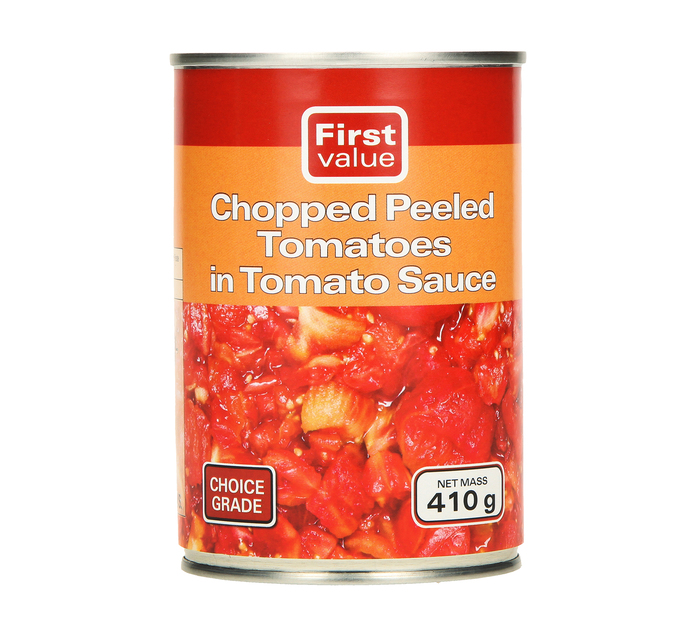 First Value Tomato Chopped Peeled (12 x 410g) Makro