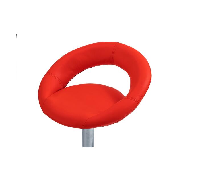 Round Chrome Base Kitchen/Bar Stool Red Makro