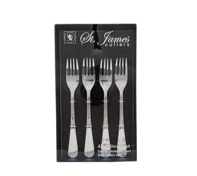 St James Oxford Cutlery - 4pc Steak Forks Gift Box Set