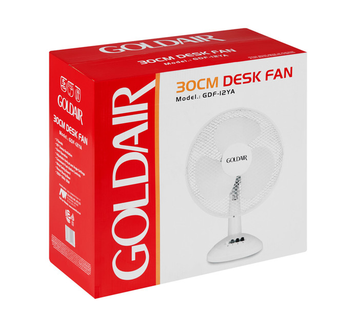 Goldair 30 cm Desk Fan Desk Fans Desk Fans Fans Fans, Heaters & Air Coolers Appliances