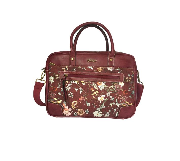 Women Floral Laptop Bag Maroon Makro