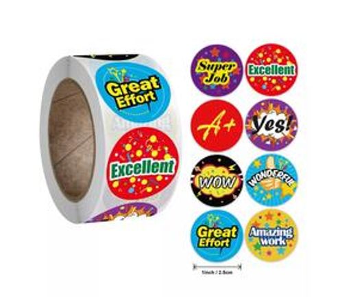 Teacher School motivational stickers - combo 4 pack (2000 stickers) - 4 themes