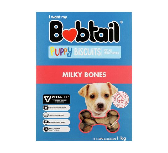Bobtail Biscuits Puppy Milky Bones (1 x 1kg)