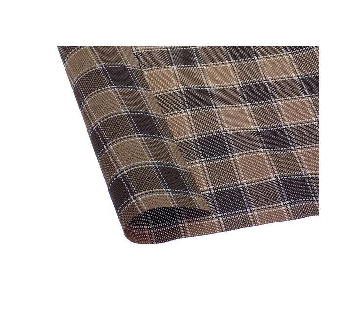 6 Piece Plastic Place Mats Dark & Light Brown Blocks Makro