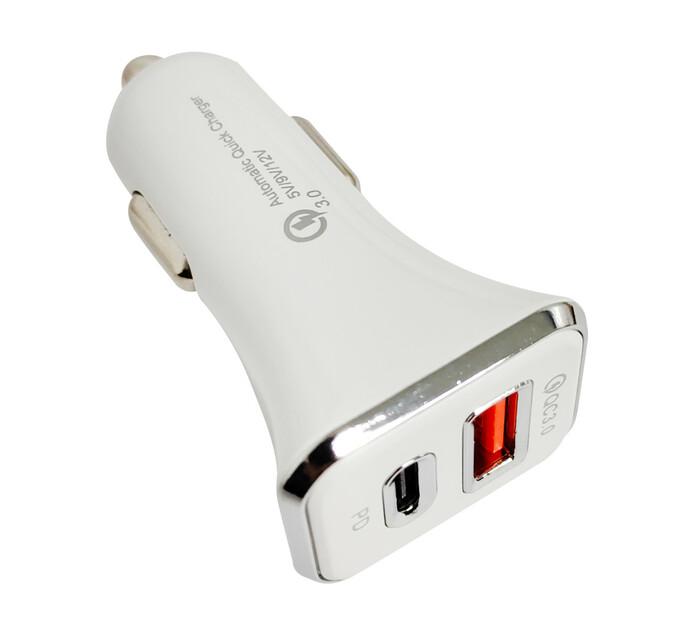 Superfly 38 W Dual USB PD & QC Car Charger White Makro