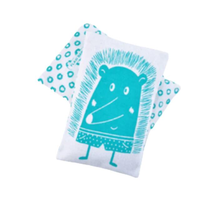 FlaxiBaby Flaxseed & Lavender Cotton Heat Therapy Bag Aqua Hedgehog