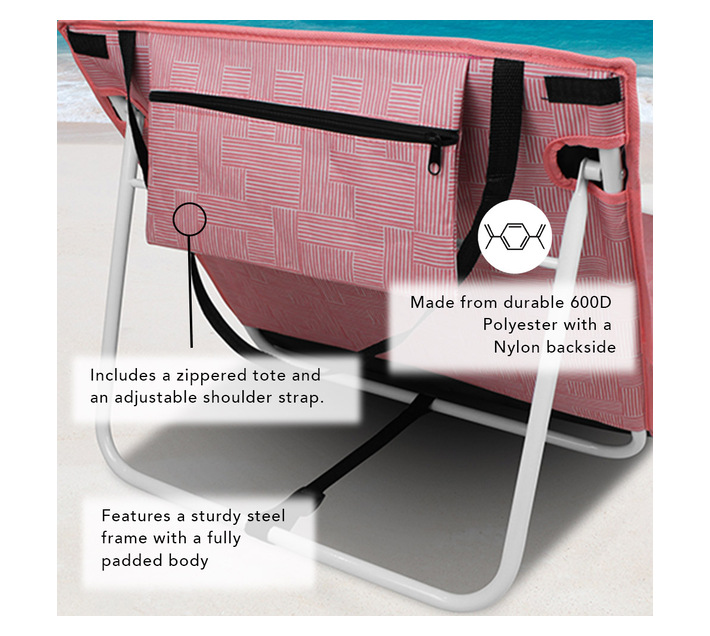 Beach ChairMat with 3 Sections Foldable Design with Carry Handle