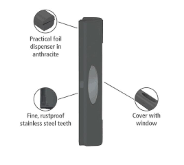 WENKO FOIL / CLING WRAP DISPENSER PERFECT CUTTER 1CLICK CHARCOAL