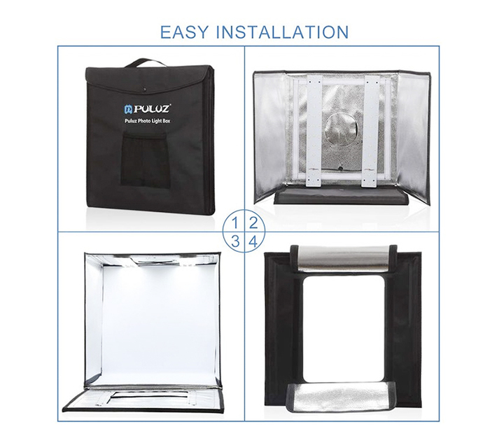 DWPULUZ Portable 60 x 60 x 60 cm Light Box LED 5500K Mini 60W