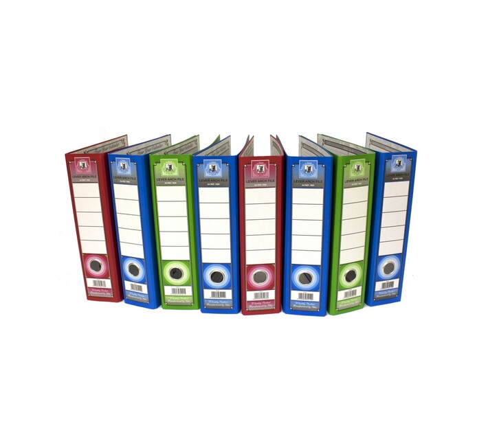 Files A4 Lever Arch Files 8Pack Assorted Makro