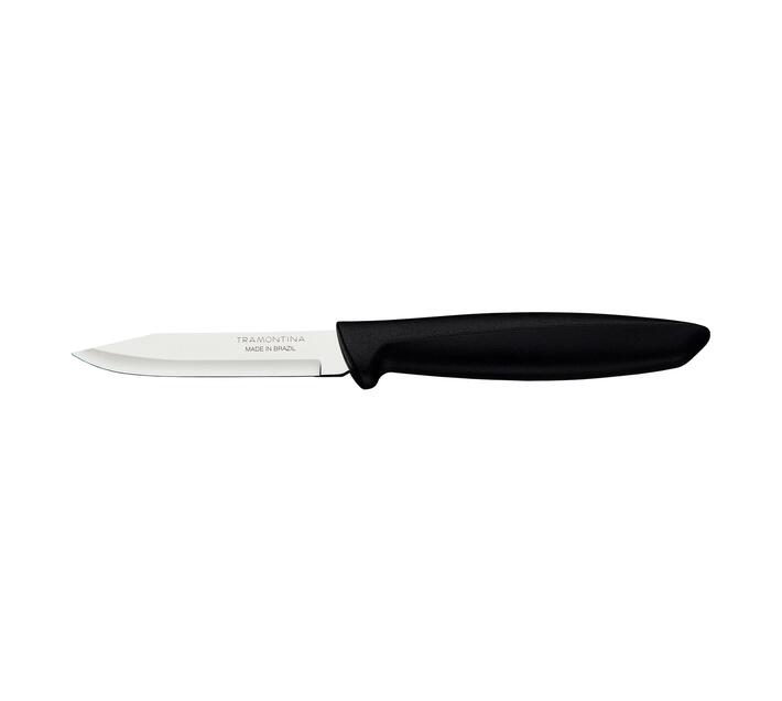 Tramontina 3 (8cm)" Paring Knife, Plenus Range, Dishwasher Safe - Black / Silver