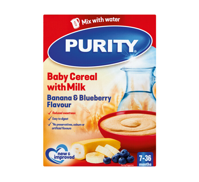 Purity Infant Cereal 2nd Stage BlueBerry & Banana (1 x 200g) Makro
