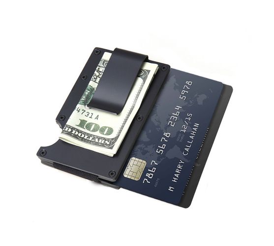 Slim Aluminium Card Wallet with Moneyclip