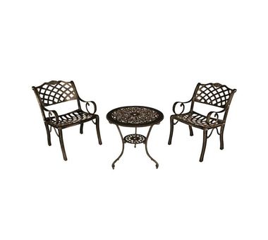 2 Seater Outdoor Club Set Black, Copper Outdoor Furniture