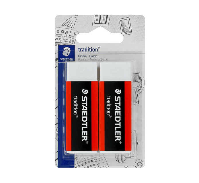 Staedtler Tradition PVC Erasers 2Pack Makro