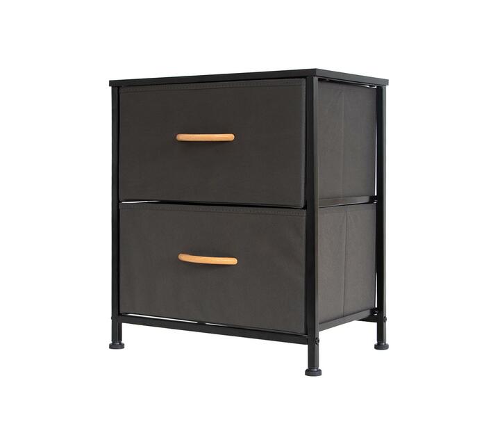 Gretmol 2 Drawer Storage Dark Grey & Black Makro