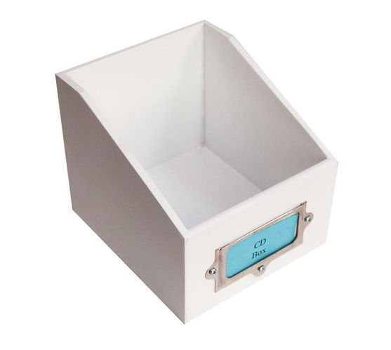 Index card holder recess white with label