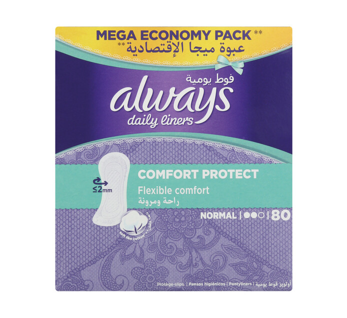 Always Panty Liners Normal Unscented (1 x 80's) Makro