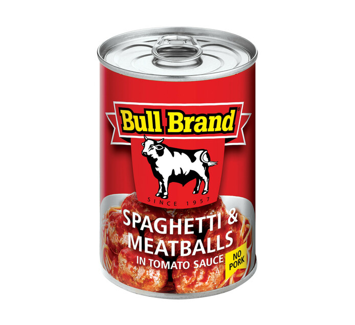 Bull Brand Meals Spaghetti & Meatballs (6 x 285g) Canned Beans