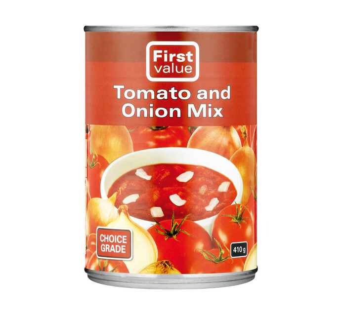 First Value Tomato & Onion Mix (12 x 410g) Makro