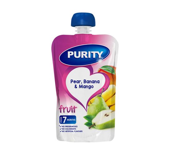 Purity Pureed Baby Food Pear,Banana and Mango (1 x 110ml)