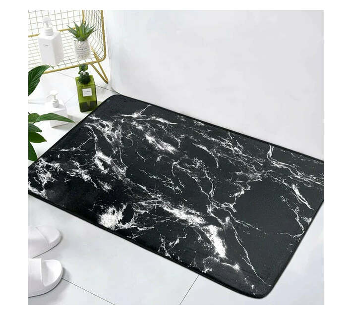 Marbled Diatomite Bath MatBlack Makro