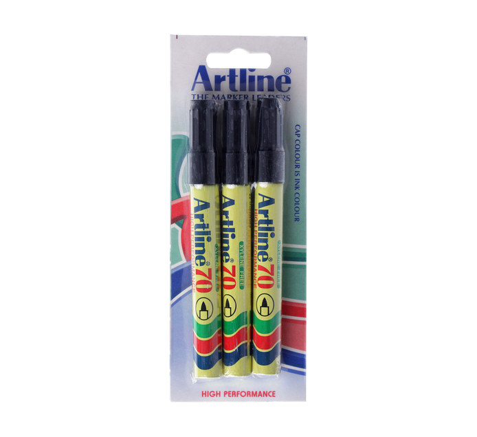 Artline EK70 Permanent Marker Bullet Tip 3-Pack 