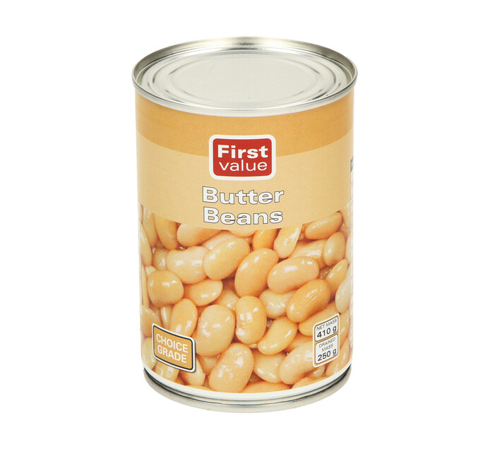 First Value Butter Beans (12 x 410g) Makro
