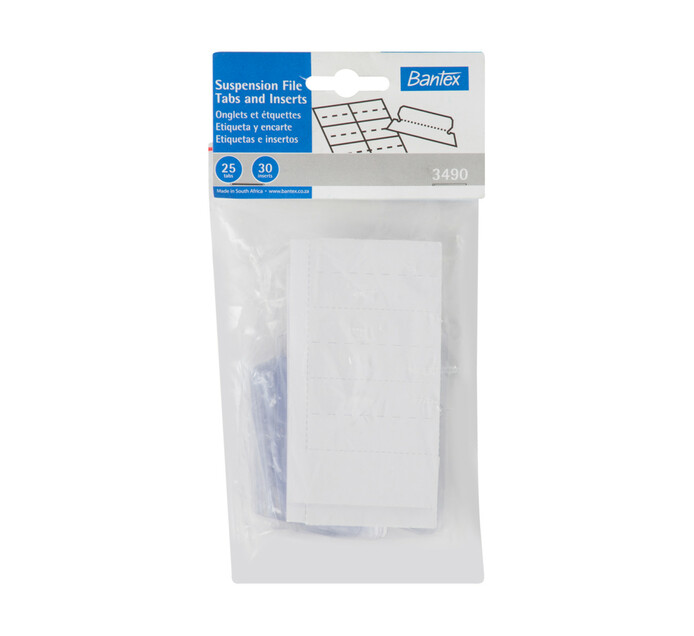 Bantex Suspension File Plastic Tabs and Inserts 25 Pack Makro