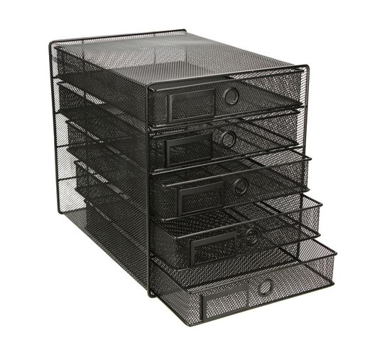 ARO 5 Drawer Storage Cabinet Black Each 