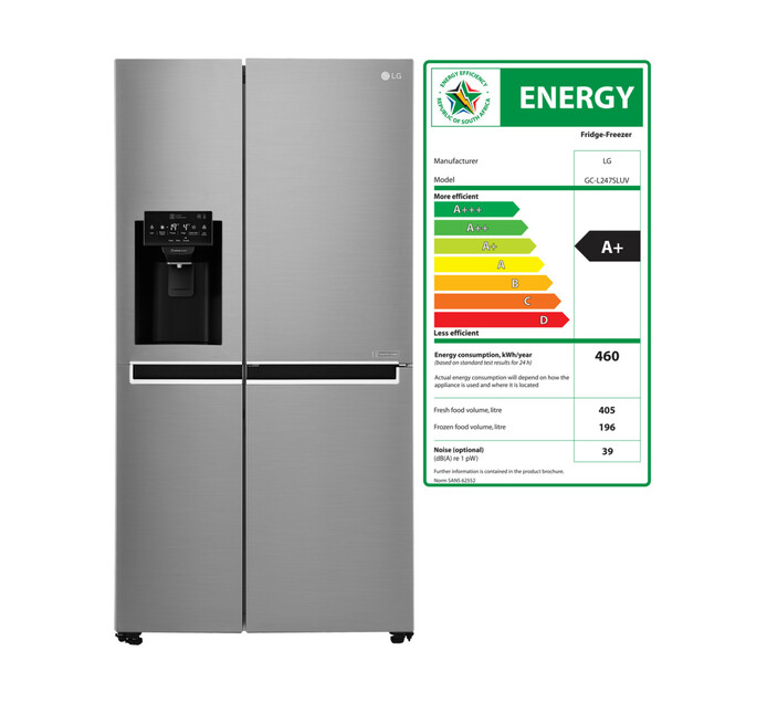 LG 601 l Side-by-Side Frost Free Fridge with Water and Ice Dispenser 