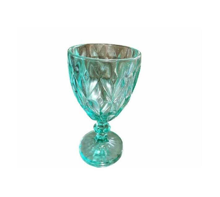 Teal Crystal Wine glasses set of 6 Makro